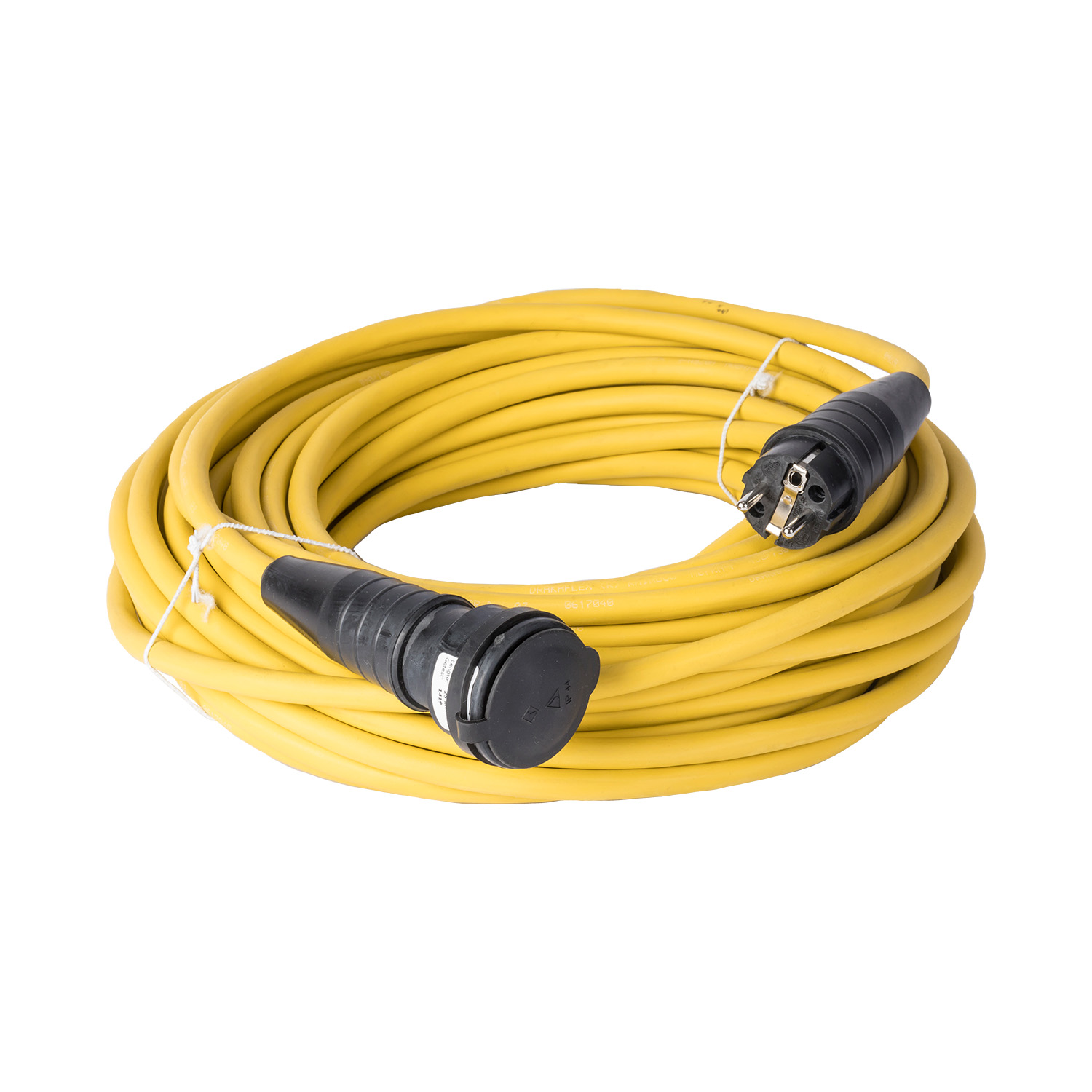 114337 Verlengkabel 25 m H07RN-F 3G2,5 randaarde kabel geel volrubber met deksel