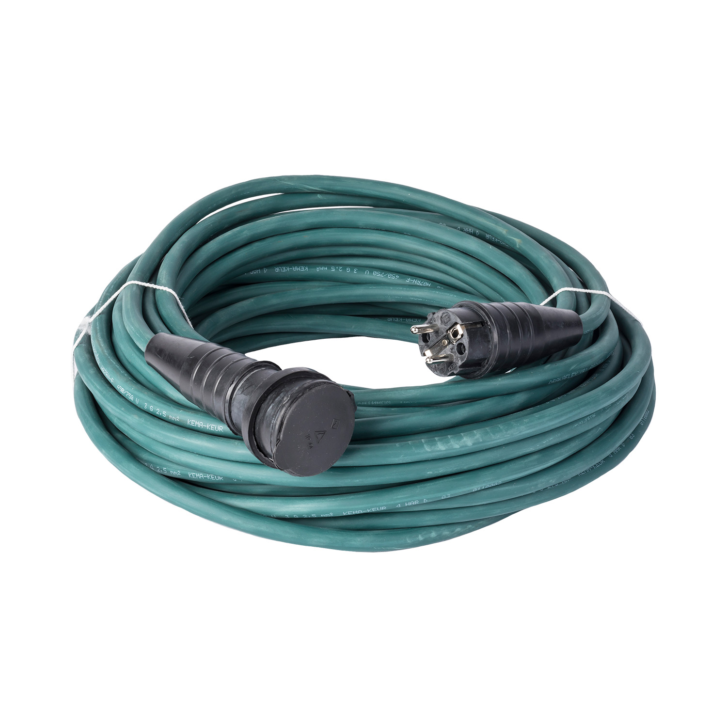 114338 Verlengkabel 25 m H07RN-F 3G2,5 randaarde kabel groen volrubber met deksel