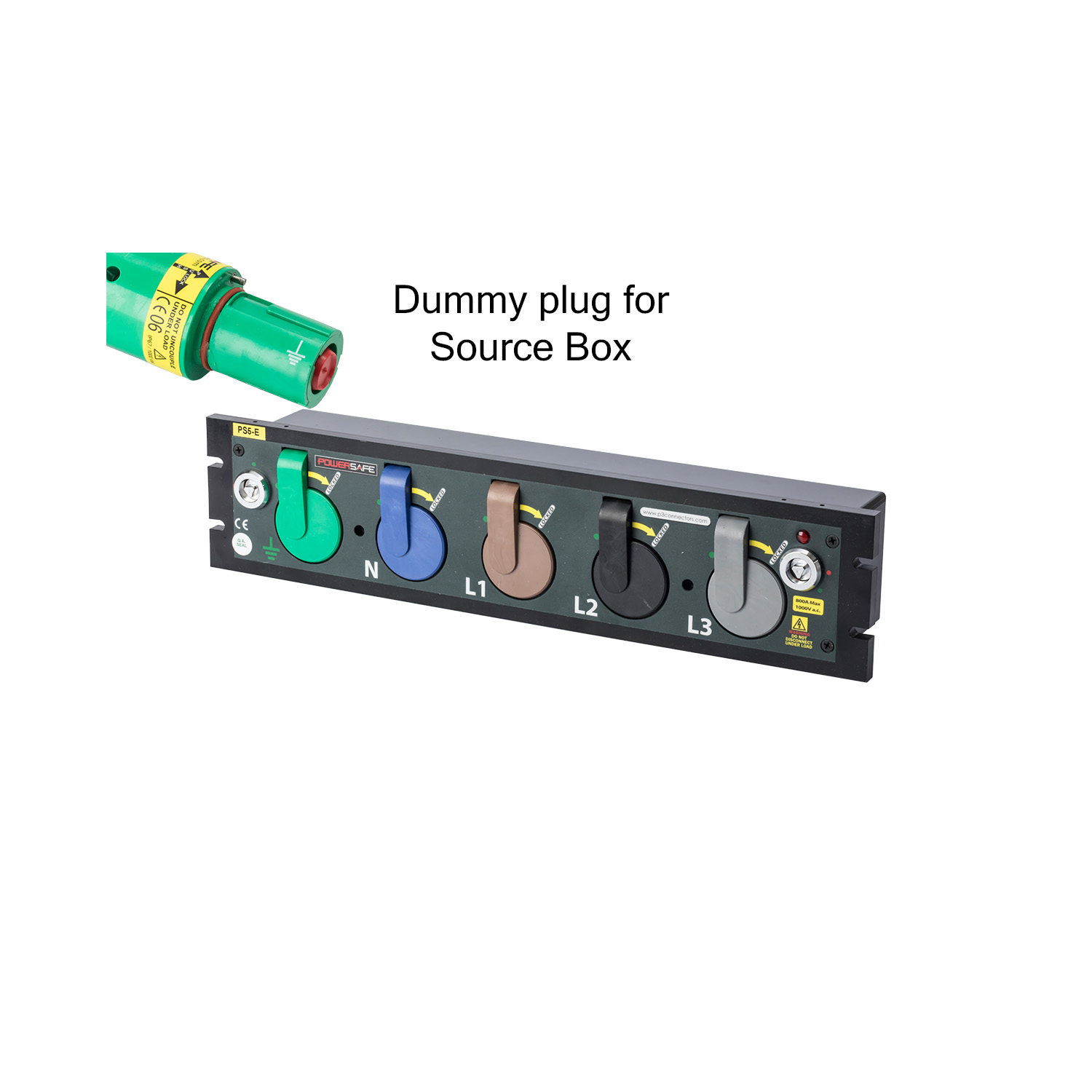 122324 P3 SOURCE BOX Dummy PLUG E-GN to use Sequential box without Earth lead