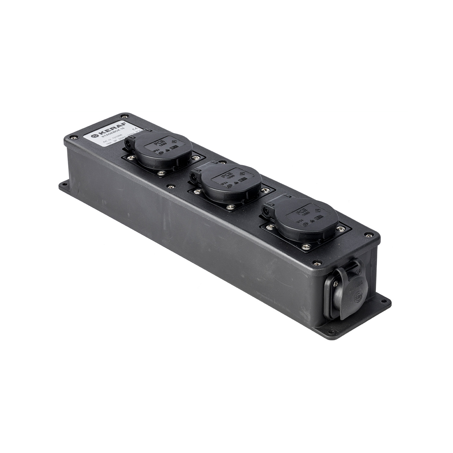 121099 Stagebox PowerCONT >3-voudig wcd penaarde doorlus TRUE1 TOP-in&-out LED zwart