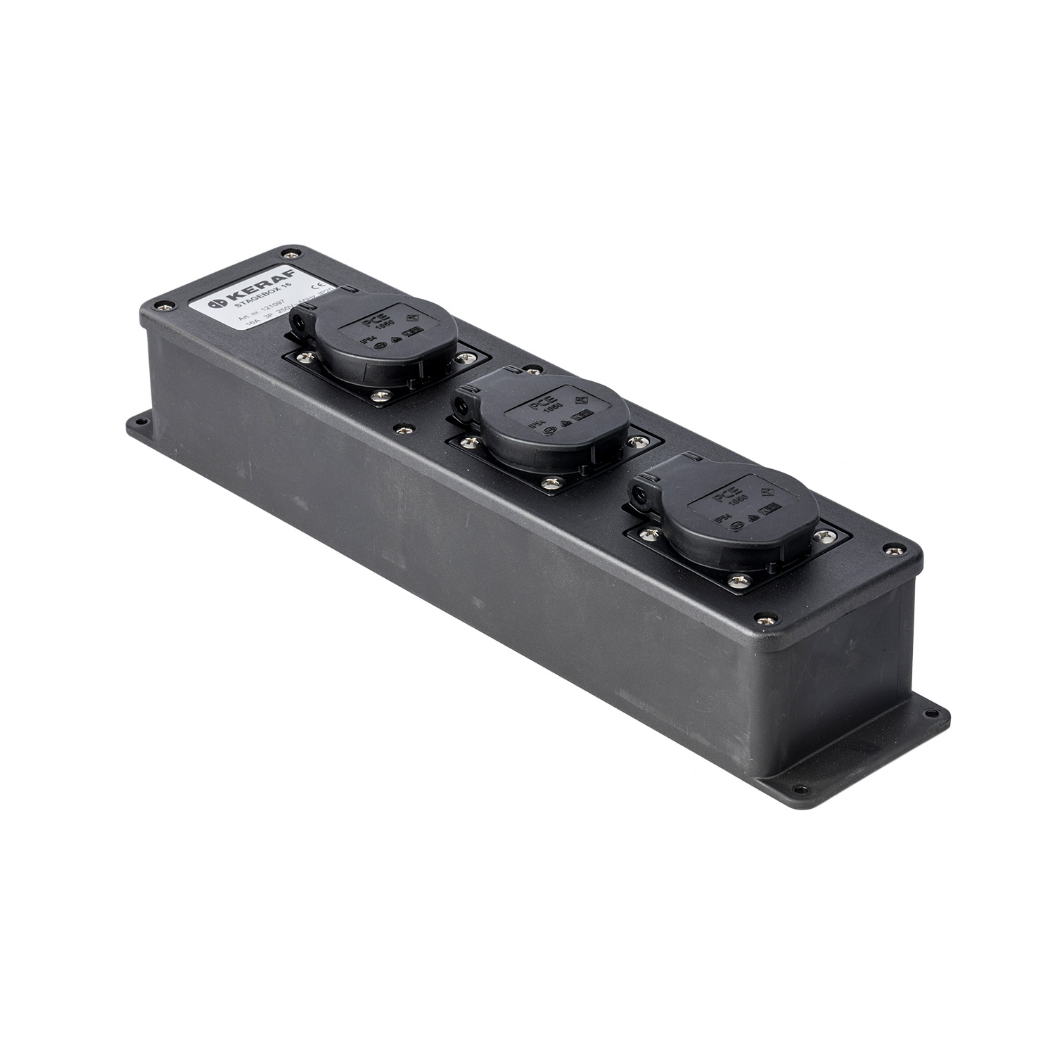 121097 Stagebox PowerCONT >3-voudig SchuKo TRUE1 TOP-in LED zwart